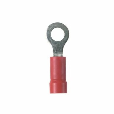 Panduit Ring Terminal, 5/16 in Stud Size, 18 AWG, 600 V, Vinyl Insulated, Red, Crimp Termination Only PV18-56R-MY